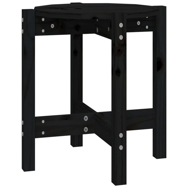 Salontafel Ø 42,5x45 cm massief grenenhout zwart MeubelReus