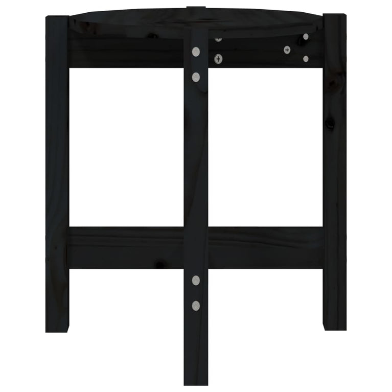 Salontafel Ø 42,5x45 cm massief grenenhout zwart MeubelReus