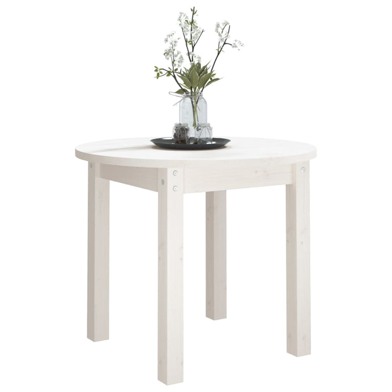 Salontafel Ø 55x45 cm massief grenenhout wit MeubelReus