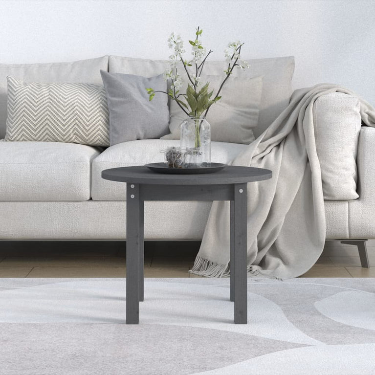 Salontafel Ø 55x45 cm massief grenenhout grijs MeubelReus