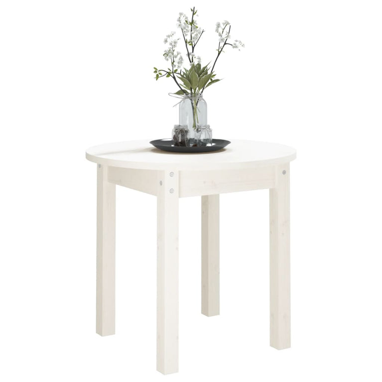 Salontafel Ø 45x40 cm massief grenenhout wit MeubelReus