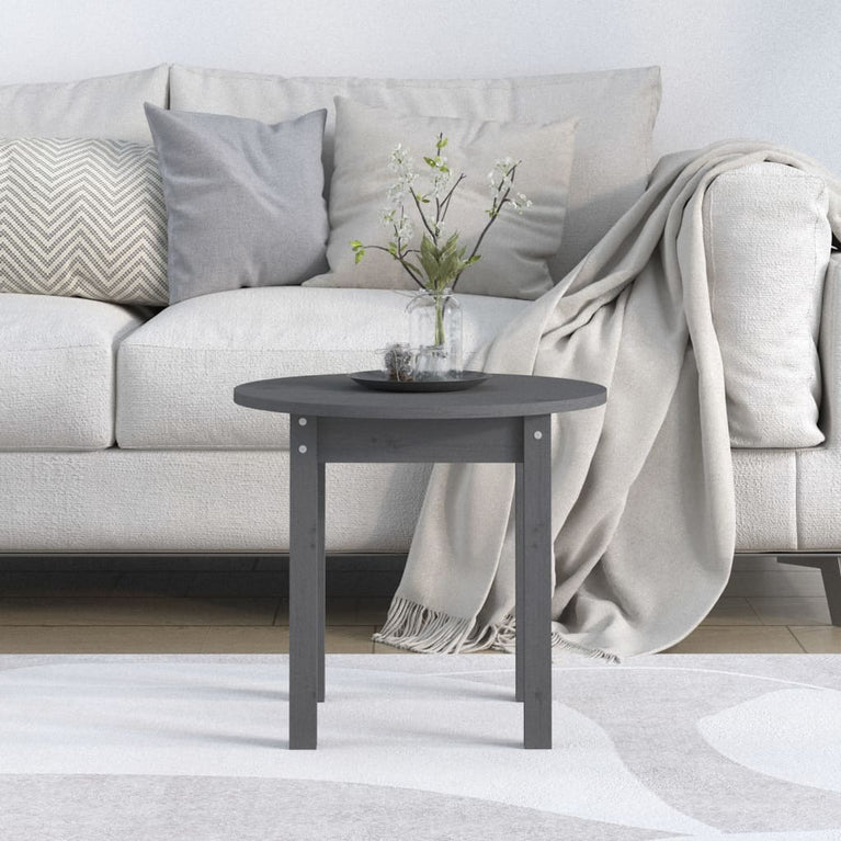Salontafel Ø 45x40 cm massief grenenhout grijs MeubelReus