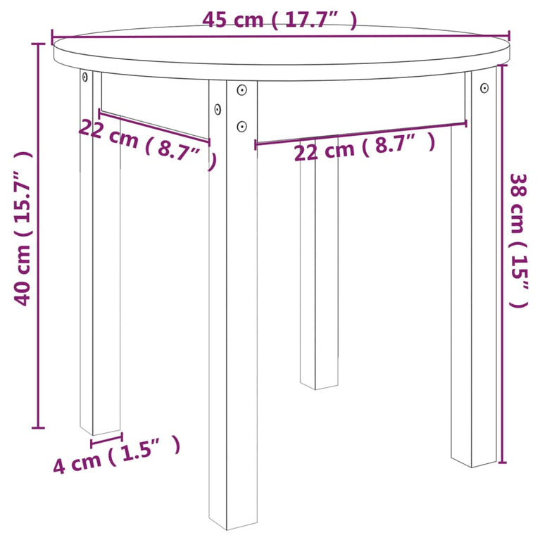 Salontafel Ø 45x40 cm massief grenenhout honingbruin MeubelReus
