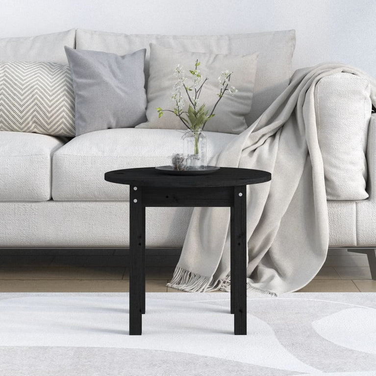 Salontafel Ø 45x40 cm massief grenenhout zwart MeubelReus