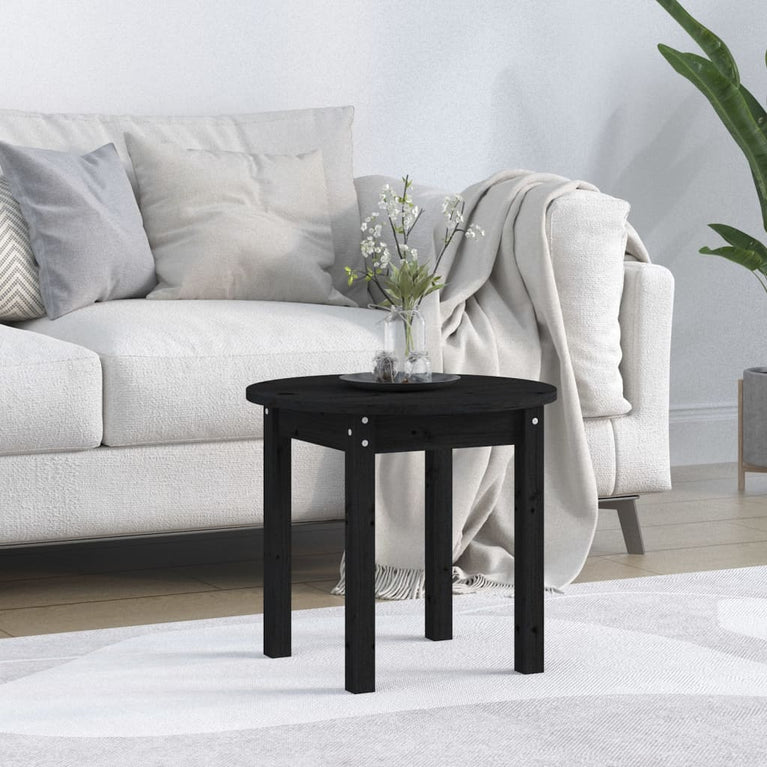 Salontafel Ø 45x40 cm massief grenenhout zwart MeubelReus