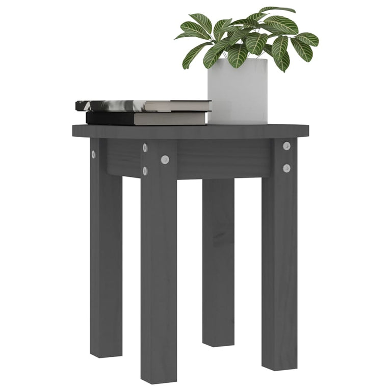 Salontafel Ø 35x35 cm massief grenenhout grijs MeubelReus