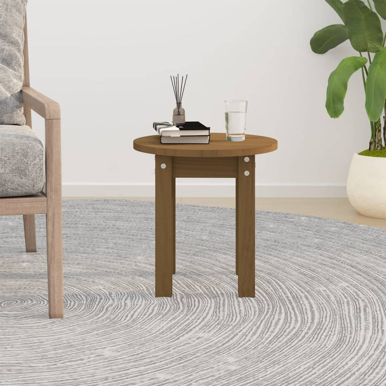 Salontafel Ø 35x35 cm massief grenenhout honingbruin MeubelReus