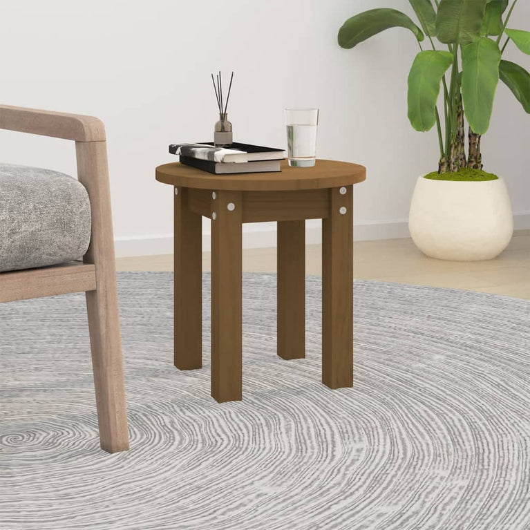 Salontafel Ø 35x35 cm massief grenenhout honingbruin MeubelReus
