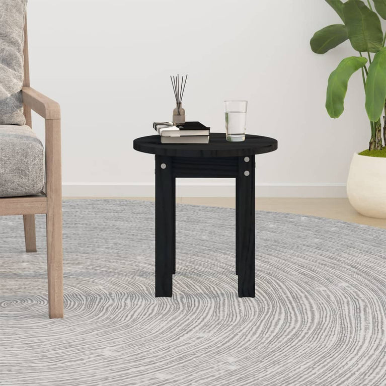 Salontafel Ø 35x35 cm massief grenenhout zwart MeubelReus