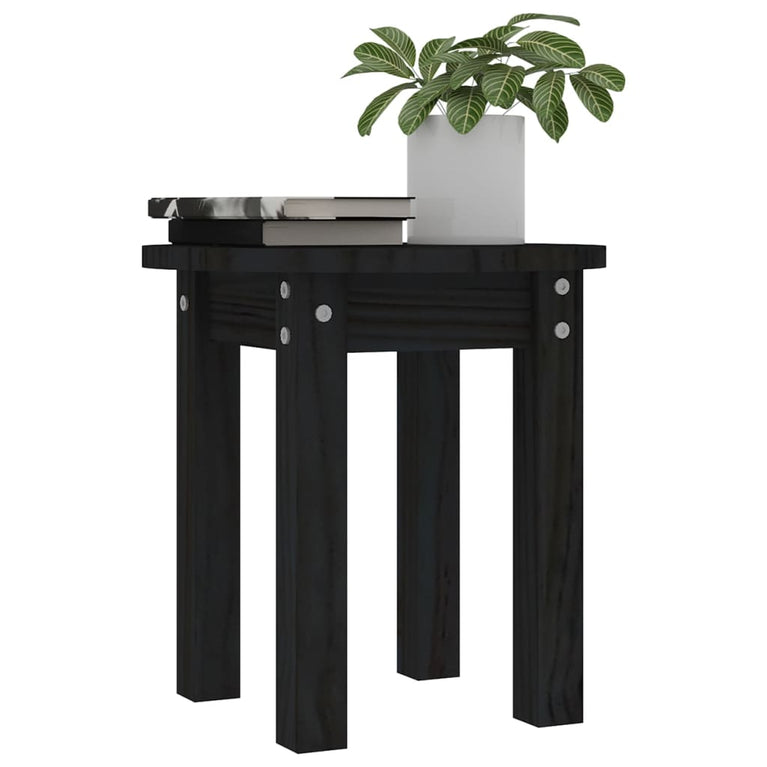 Salontafel Ø 35x35 cm massief grenenhout zwart MeubelReus