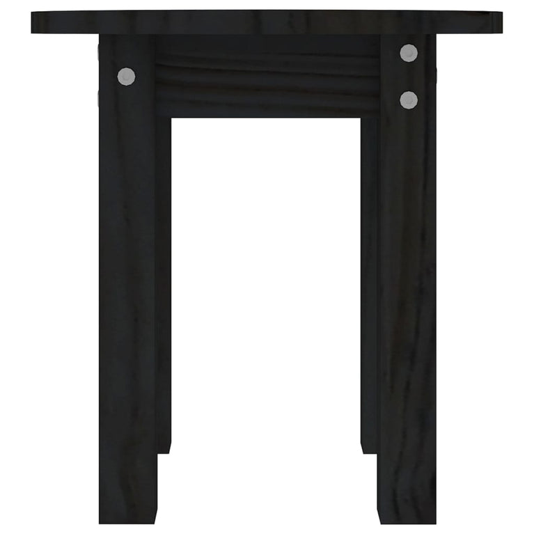 Salontafel Ø 35x35 cm massief grenenhout zwart MeubelReus