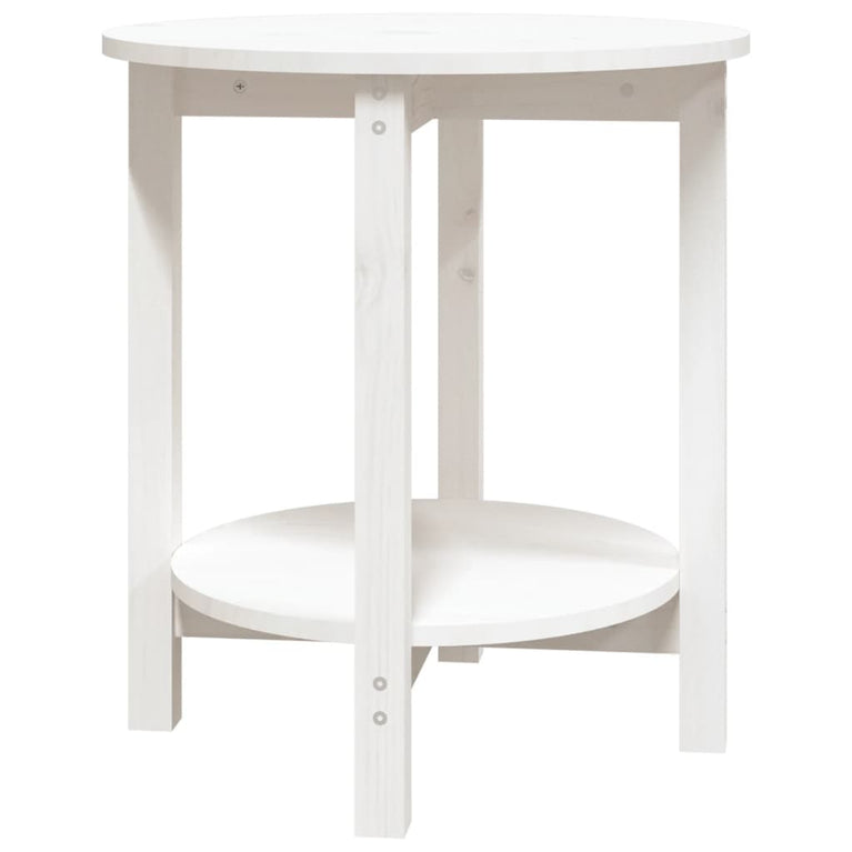 Salontafel Ø 55x60 cm massief grenenhout wit MeubelReus