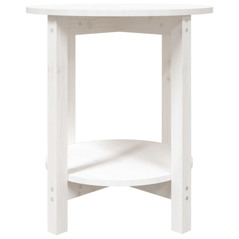 Salontafel Ø 55x60 cm massief grenenhout wit MeubelReus