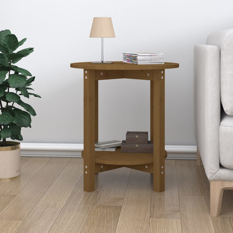 Salontafel Ø 55x60 cm massief grenenhout honingbruin MeubelReus