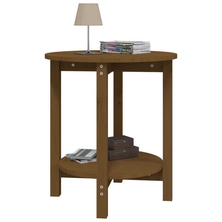 Salontafel Ø 55x60 cm massief grenenhout honingbruin MeubelReus