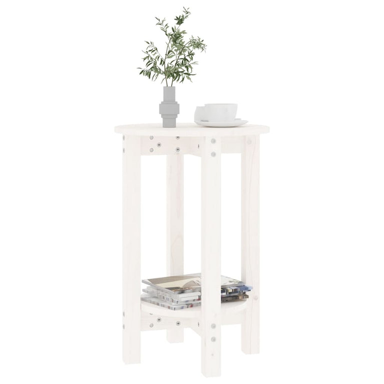 Salontafel Ø 40x60 cm massief grenenhout wit MeubelReus