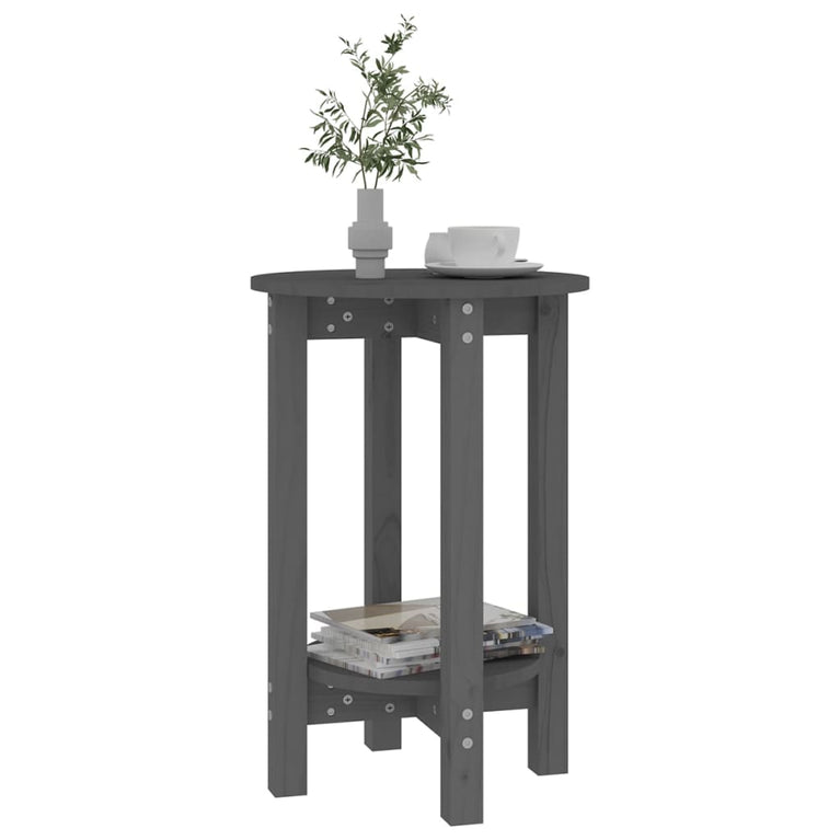 Salontafel Ø 40x60 cm massief grenenhout grijs MeubelReus