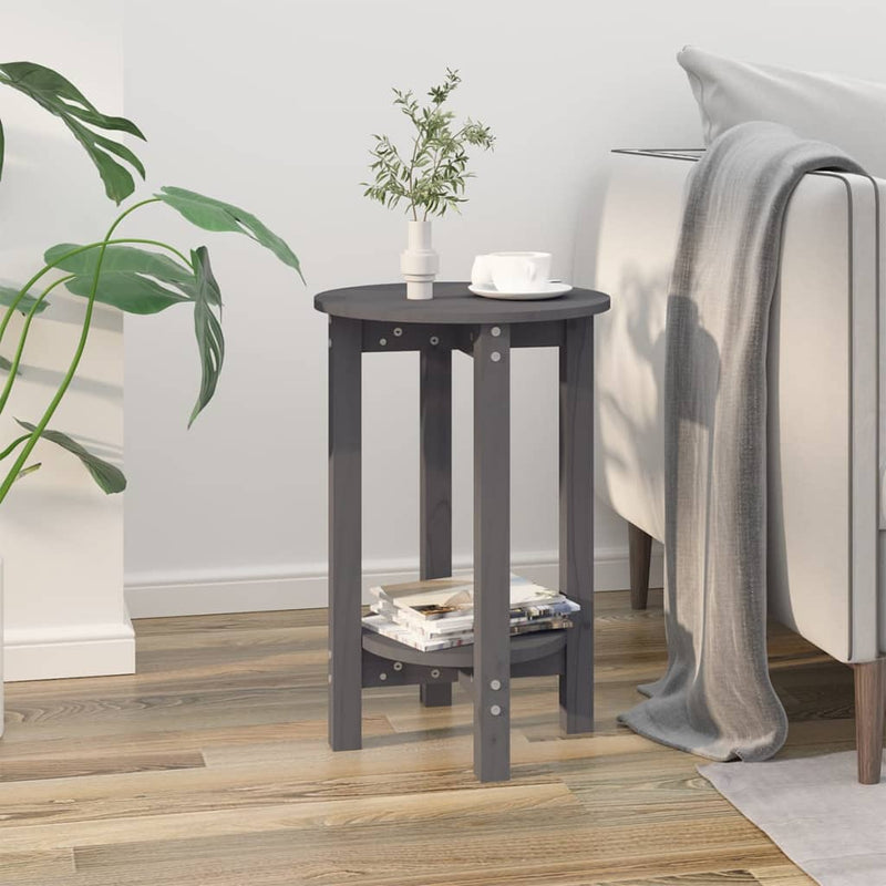 Salontafel Ø 40x60 cm massief grenenhout grijs MeubelReus