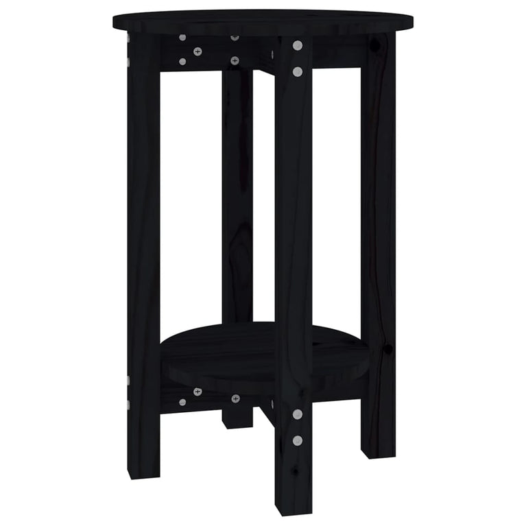 Salontafel Ø 40x60 cm massief grenenhout zwart MeubelReus