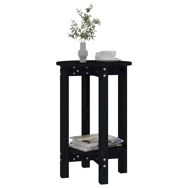 Salontafel Ø 40x60 cm massief grenenhout zwart MeubelReus