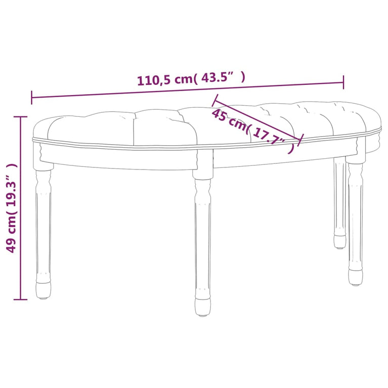 Bankje 110,5x45x49 cm stof donkergrijs MeubelReus