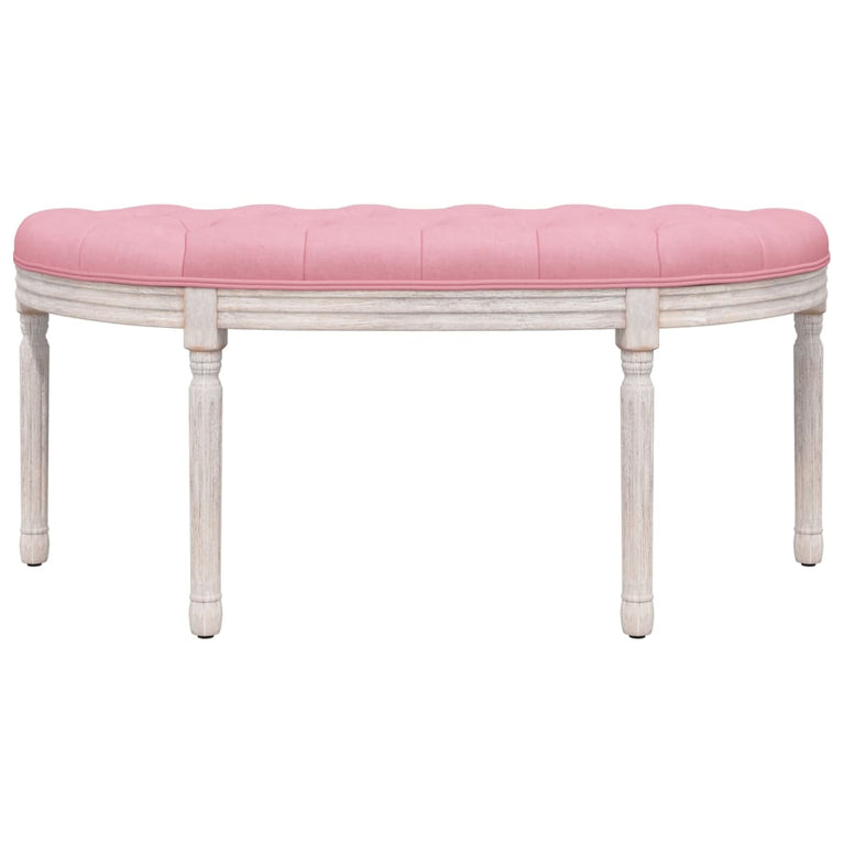 Bankje 110,5x45x49 cm fluweel roze MeubelReus