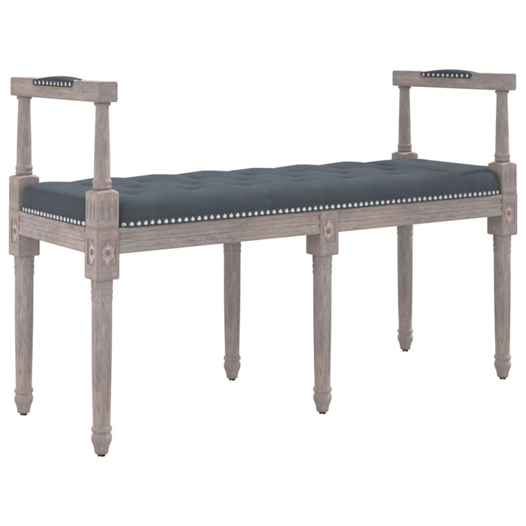 Bankje 110x40x70 cm fluweel donkergrijs MeubelReus