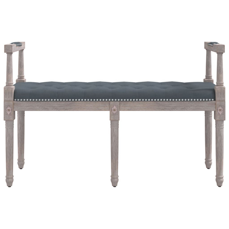 Bankje 110x40x70 cm fluweel donkergrijs MeubelReus