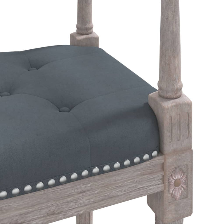 Bankje 110x40x70 cm fluweel donkergrijs MeubelReus