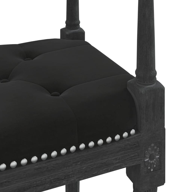 Bankje 110x40x70 cm fluweel zwart MeubelReus