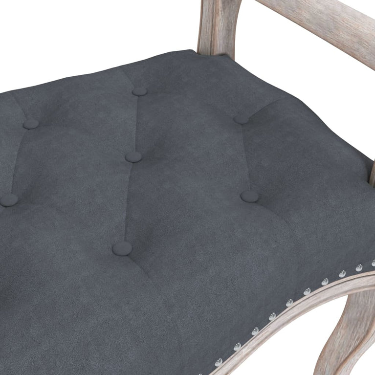 Bankje 80x45x60 cm fluweel donkergrijs MeubelReus
