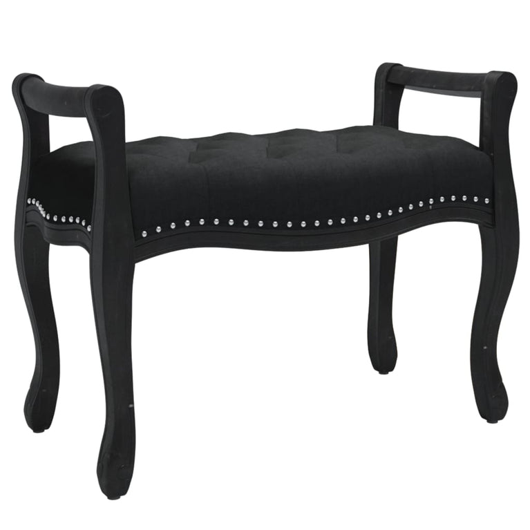 Bankje 80x45x60 cm fluweel zwart MeubelReus