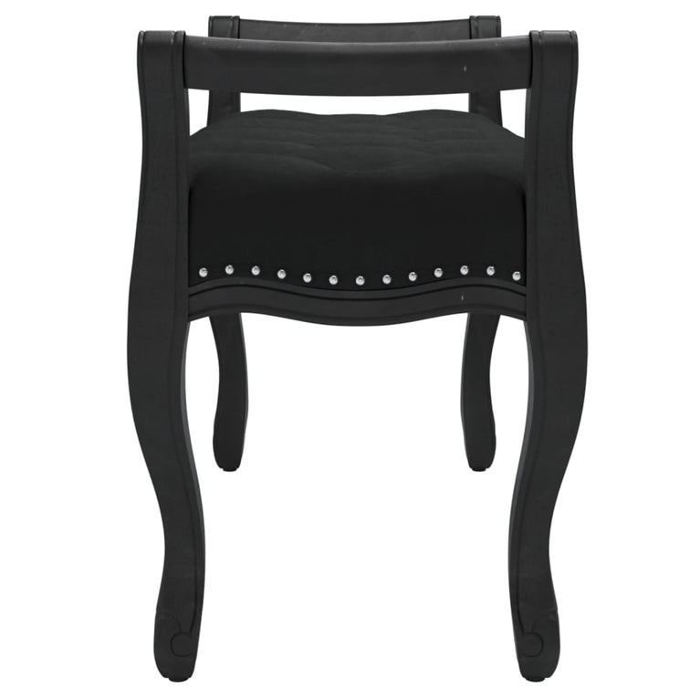 Bankje 80x45x60 cm fluweel zwart MeubelReus