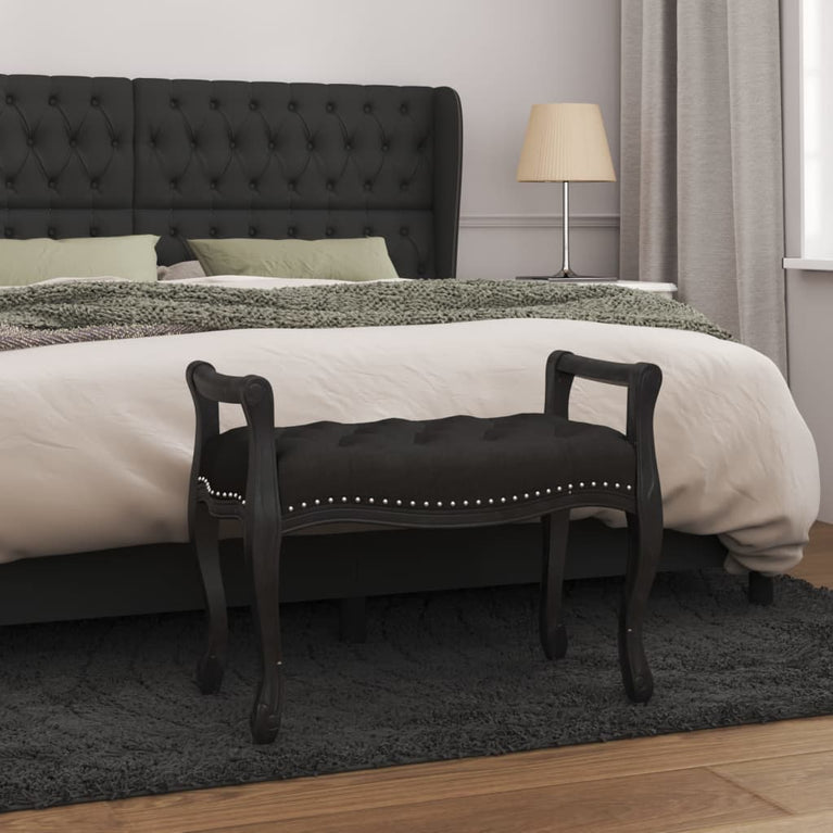 Bankje 80x45x60 cm fluweel zwart MeubelReus