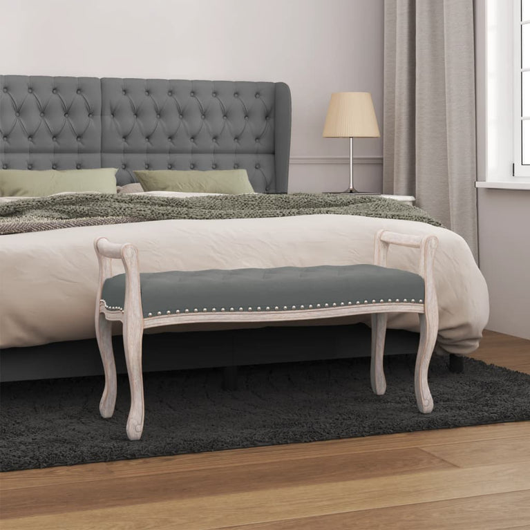 Bankje 110x45x60 cm stof donkergrijs MeubelReus