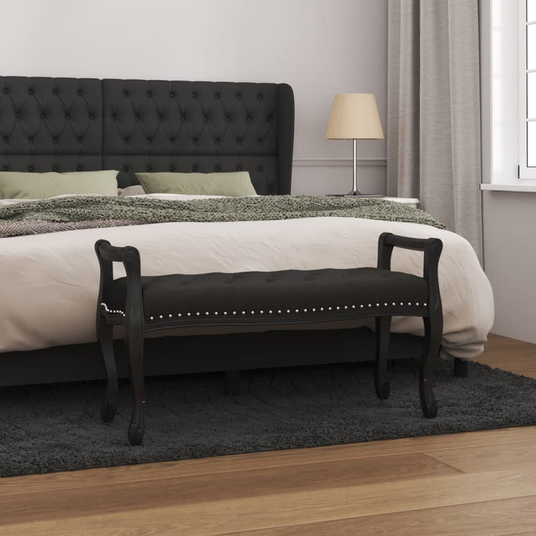 Bankje 110x45x60 cm fluweel zwart MeubelReus