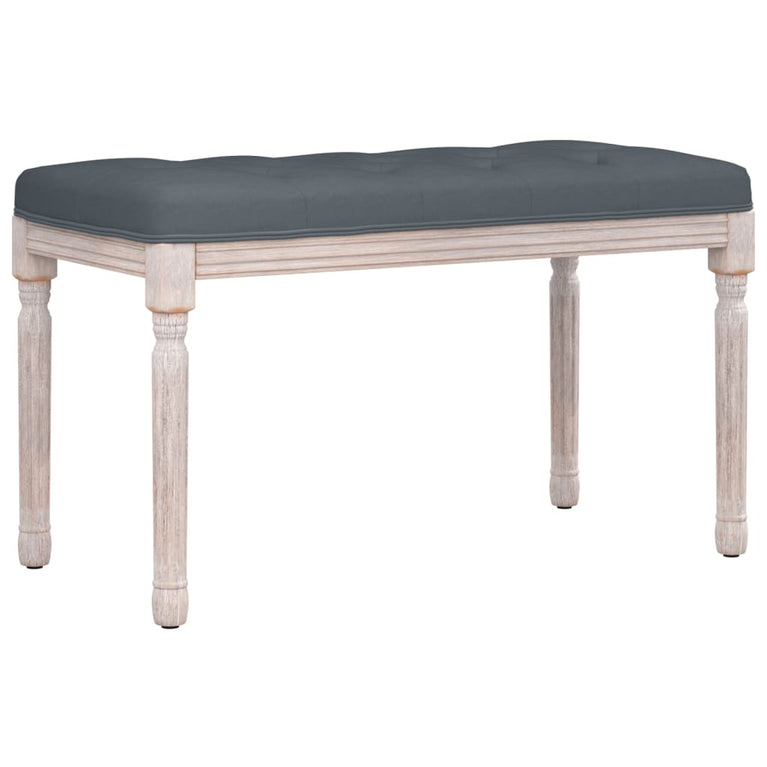 Bankje 80x40x49 cm fluweel donkergrijs MeubelReus