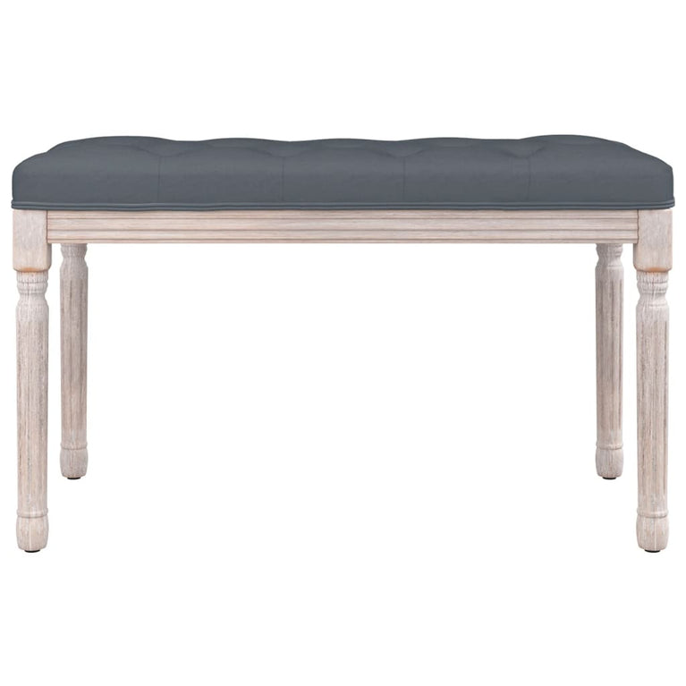 Bankje 80x40x49 cm fluweel donkergrijs MeubelReus