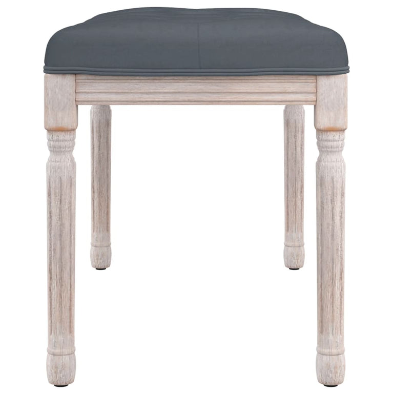 Bankje 80x40x49 cm fluweel donkergrijs MeubelReus