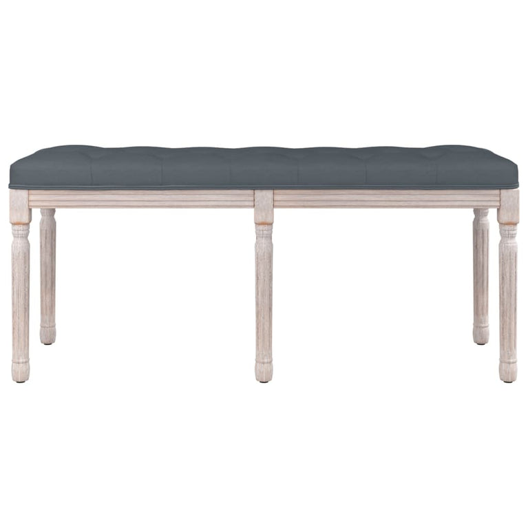 Bankje 110x40x49 cm fluweel donkergrijs MeubelReus