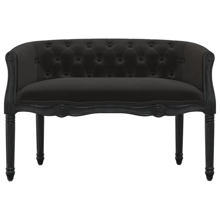 Bankje 98x56x69 cm fluweel zwart MeubelReus