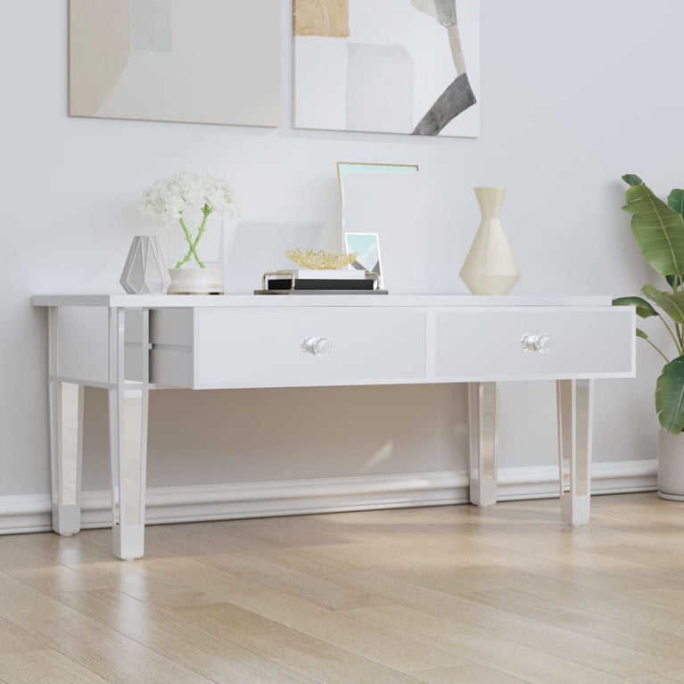 Salontafel gespiegeld 106x45x45 cm bewerkt hout en glas MeubelReus