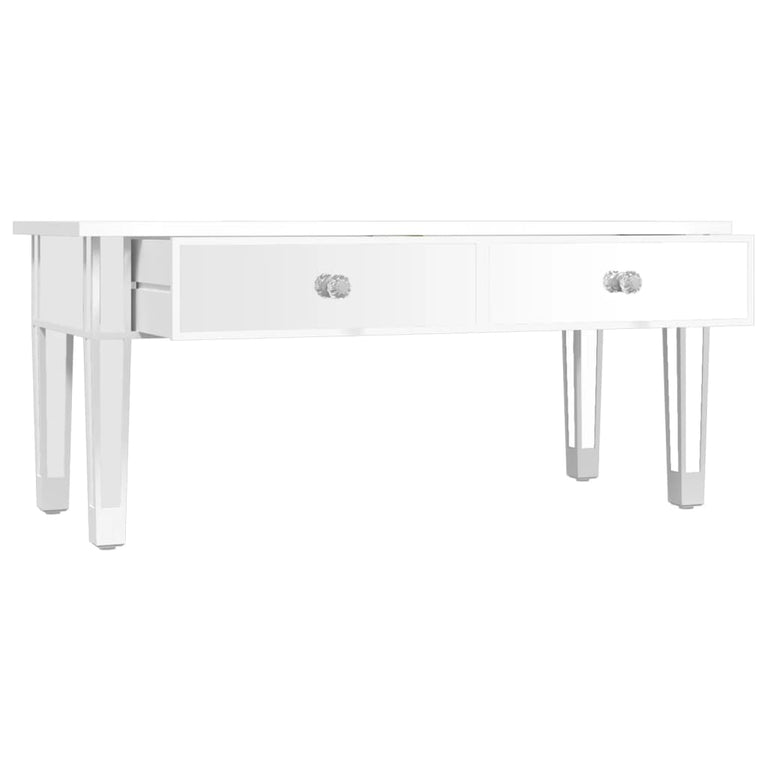Salontafel gespiegeld 106x45x45 cm bewerkt hout en glas MeubelReus