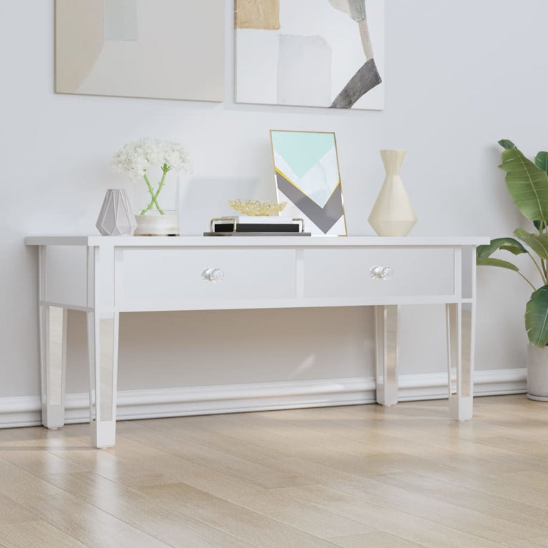 Salontafel gespiegeld 106x45x45 cm bewerkt hout en glas MeubelReus