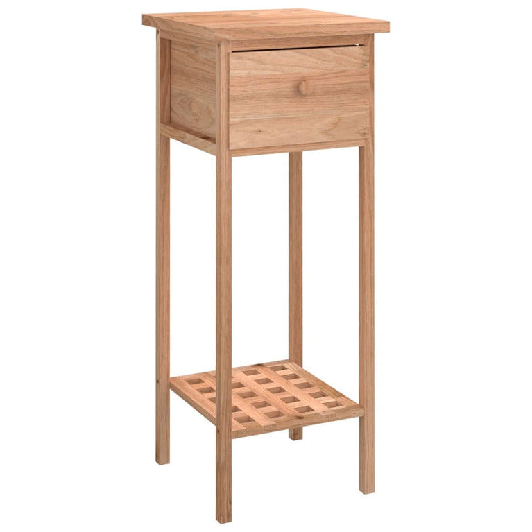 Bijzettafel met lade 25x25x60 cm walnotenhout