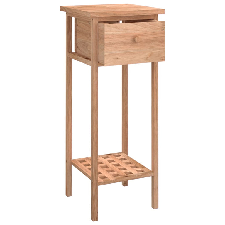Bijzettafel met lade 25x25x60 cm walnotenhout