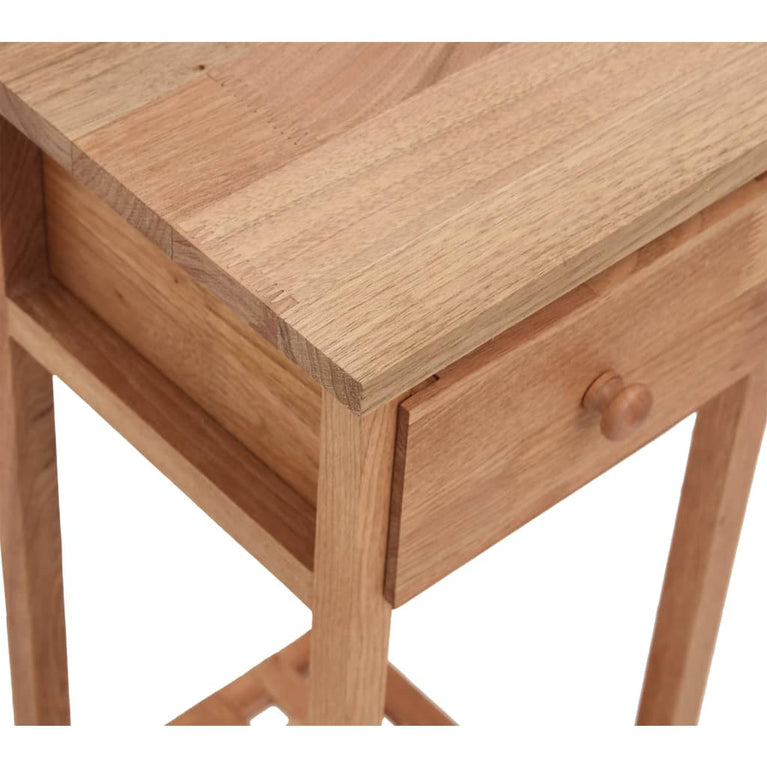 Bijzettafel met lade 25x25x60 cm walnotenhout