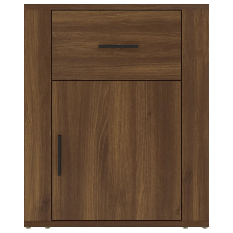 Nachtkastje 50x36x60 cm bewerkt hout bruin eikenkleur MeubelReus