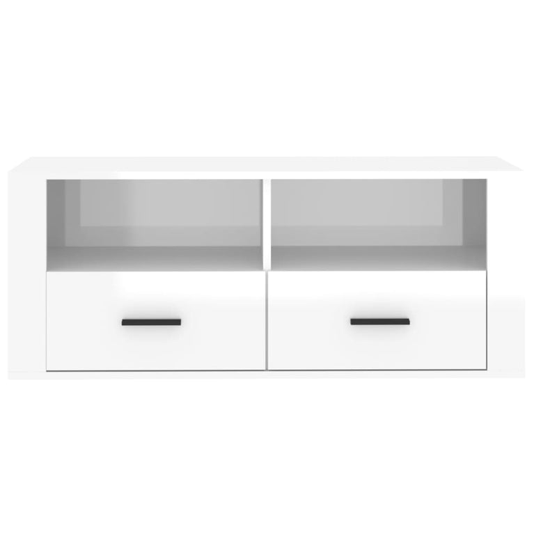 Tv-meubel 100x35x40 cm bewerkt hout hoogglans wit MeubelReus