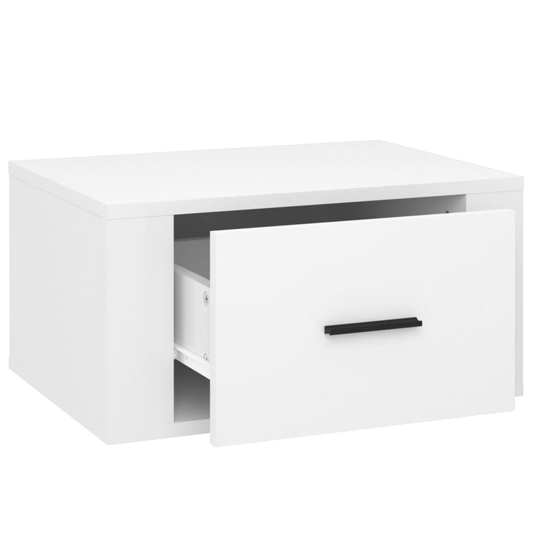 Nachtkastjes 2 st wandgemonteerd 50x36x25 cm hoogglans wit MeubelReus